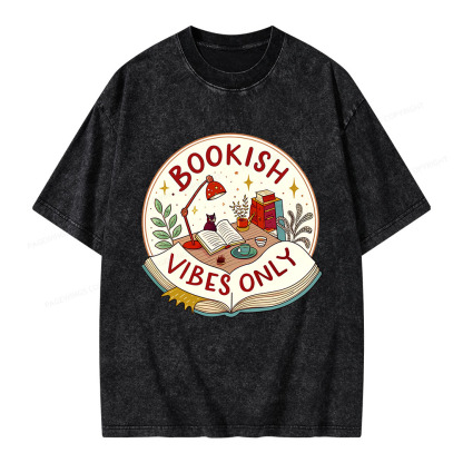 Pagewings Bookish Vibes Only Unisex Washed T-shirt