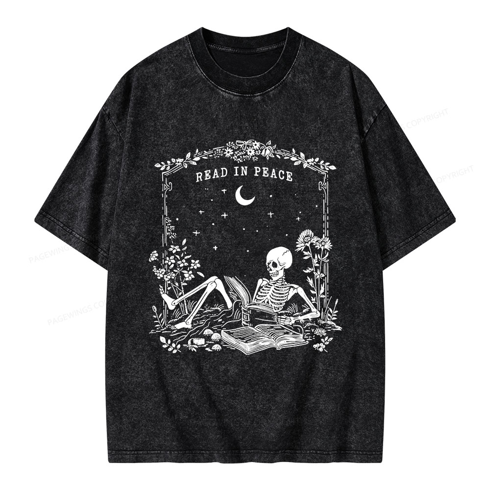 Pagewings Read in Peace Unisex Washed T-shirt