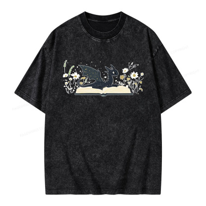 Pagewings Dragon Book Unisex Washed T-shirt
