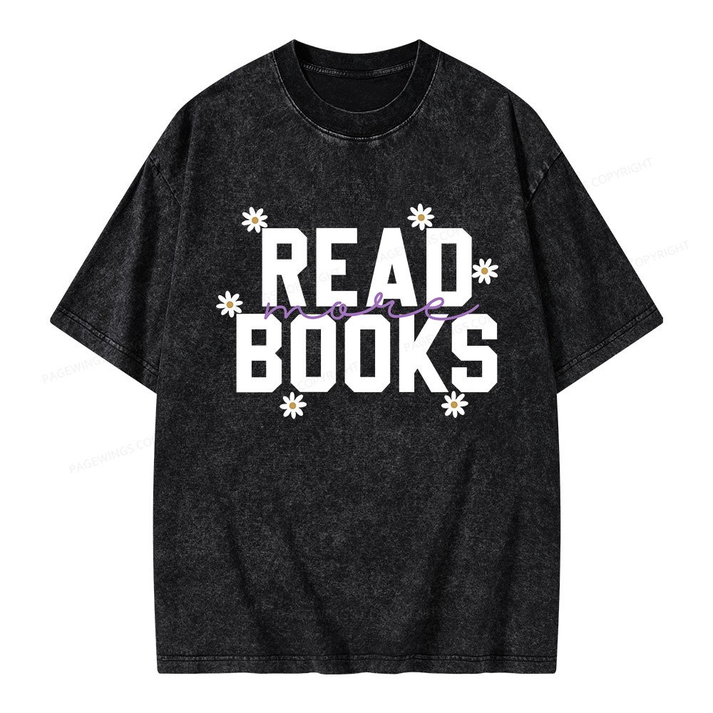 Pagewings Read More Books Unisex Washed T-shirt