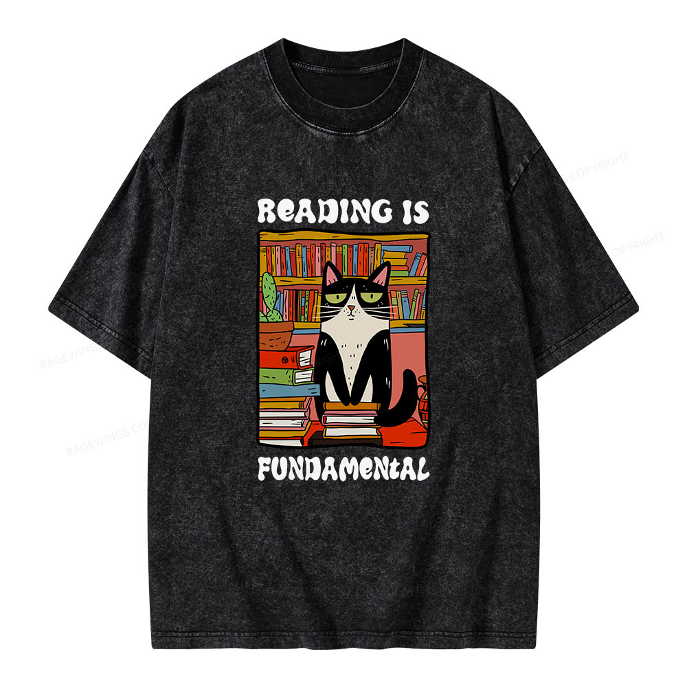 Pagewings Reading is Fundamental Unisex Washed T-shirt