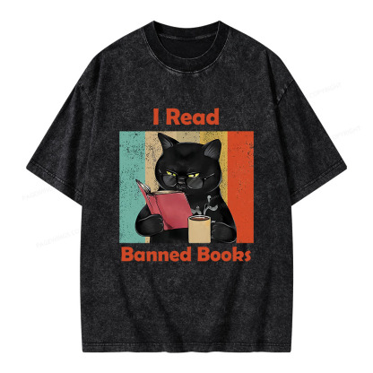 Pagewings I Read Banned Books Unisex Washed T-shirt
