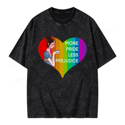 Pagewings More Pride Less Prejudice Unisex Washed T-shirt