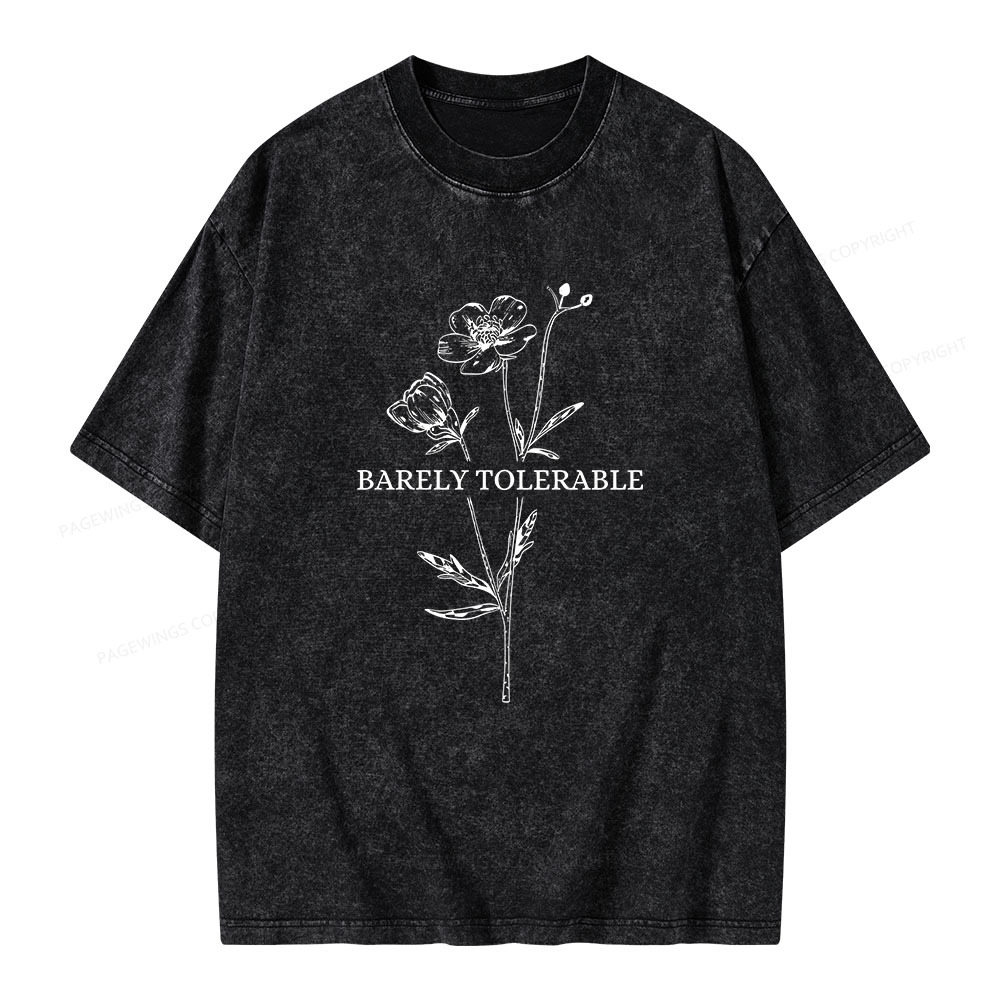Pagewings Barely Tolerable Unisex Washed T-shirt