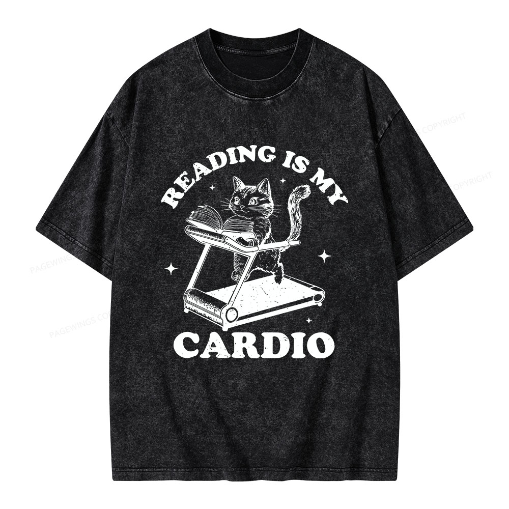 Pagewings Reading is my Cardio Unisex Washed T-shirt