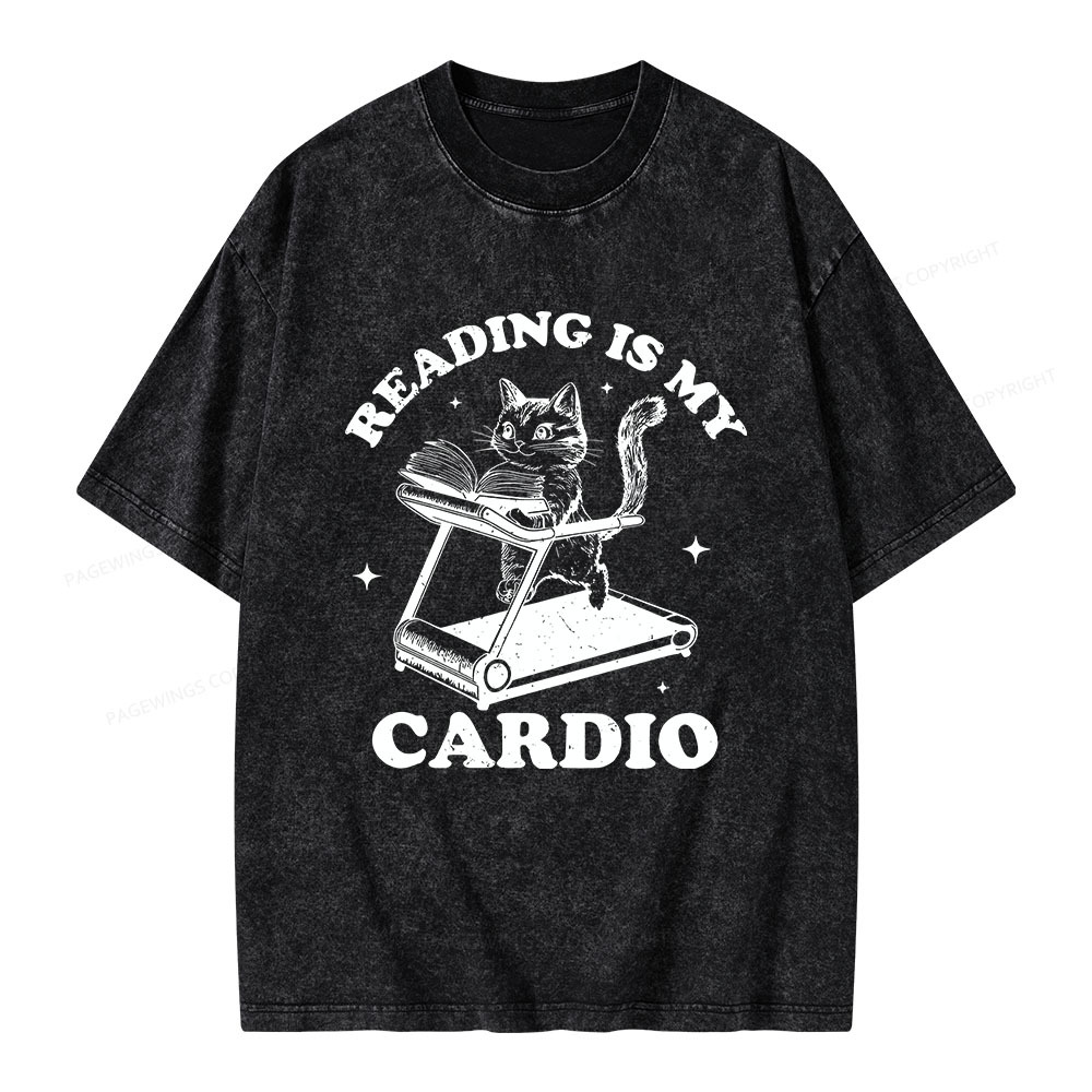 Pagewings Reading is my Cardio Unisex Washed T-shirt
