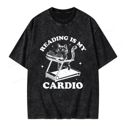 Pagewings Reading is my Cardio Unisex Washed T-shirt