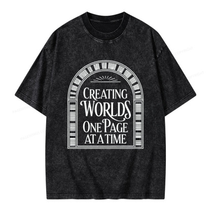 Pagewings Creating Worlds One Page At A Time Unisex Washed T-shirt