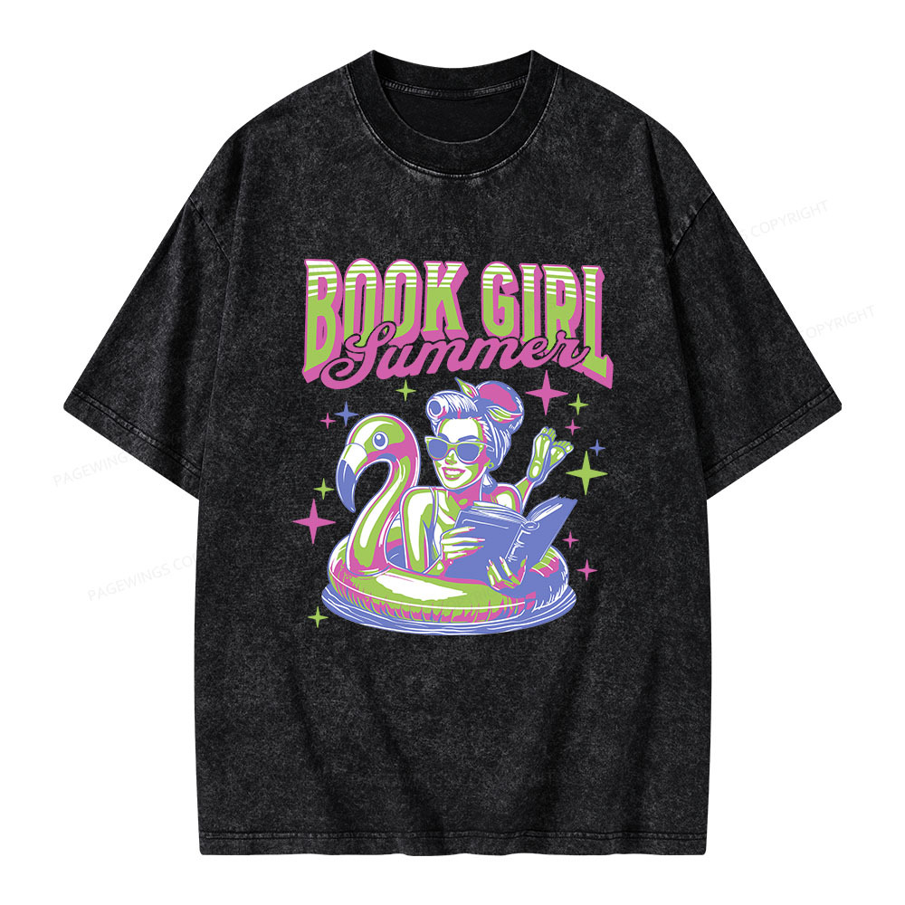 Pagewings Bookish Girl Summer Unisex Washed T-shirt