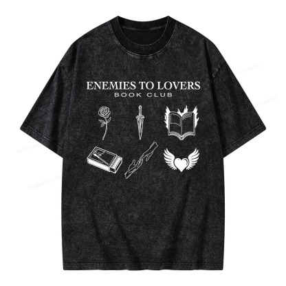 Pagewings Enemies To Lovers Unisex Washed T-shirt