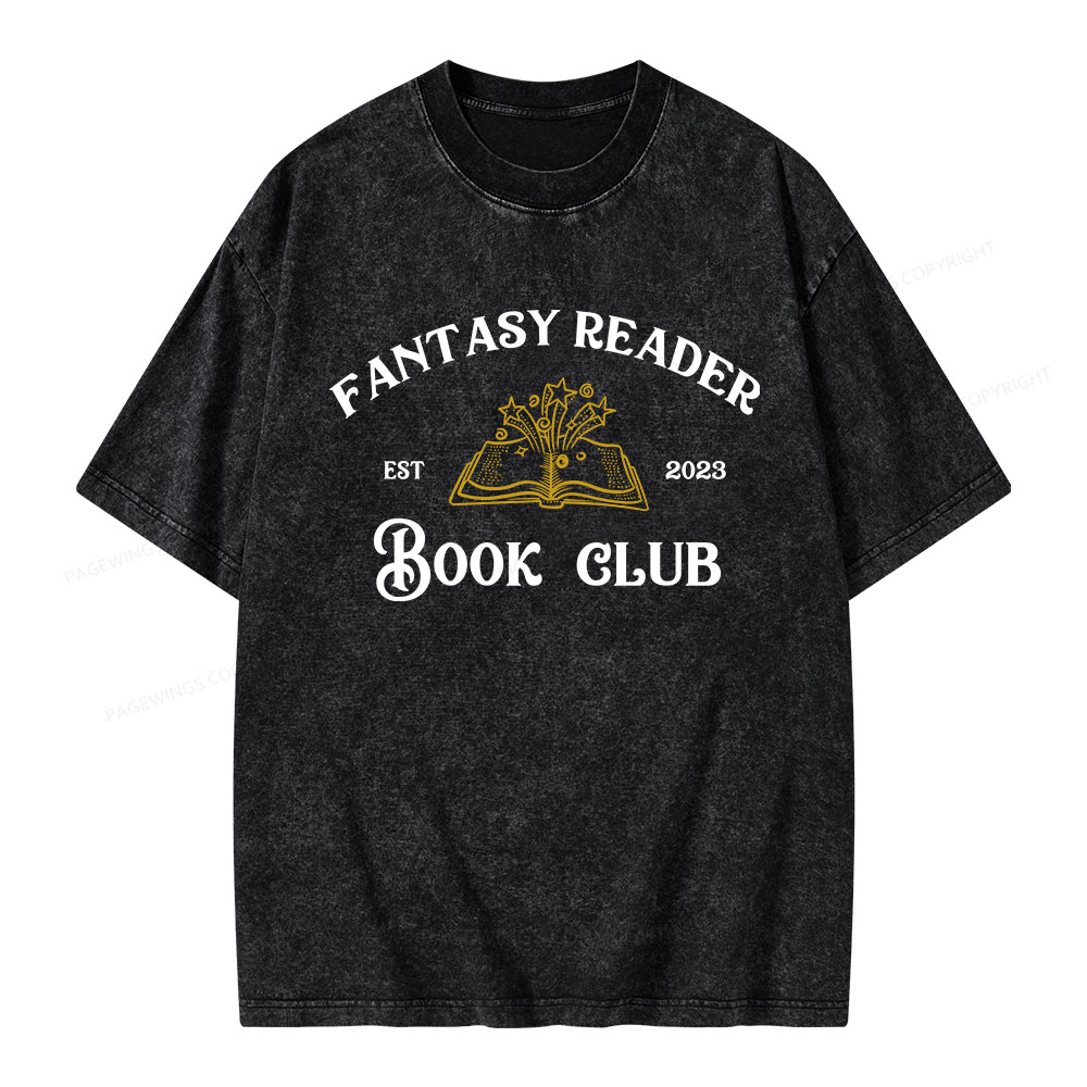 Pagewings Fantasy Reader Book Club Unisex Washed T-shirt