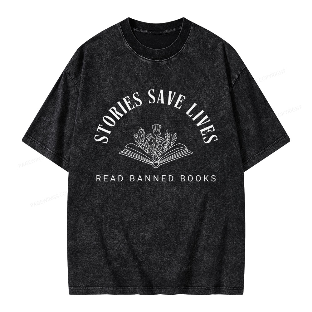 Pagewings Stories Save Lives Unisex Washed T-shirt