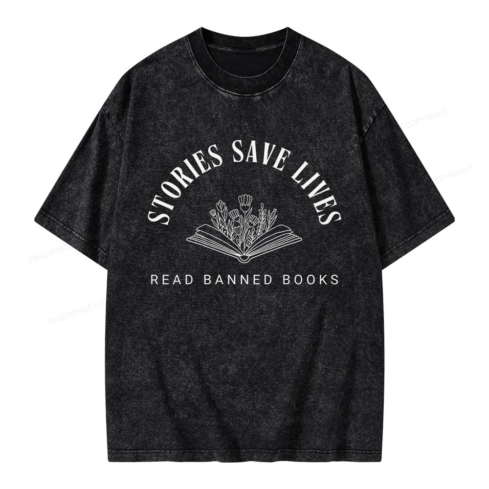 Pagewings Stories Save Lives Unisex Washed T-shirt