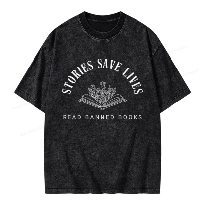 Pagewings Stories Save Lives Unisex Washed T-shirt