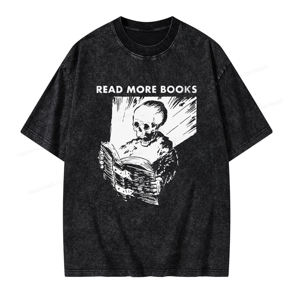 Pagewings Read More Books Unisex Washed T-shirt