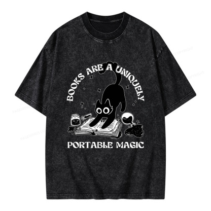 Pagewings Books Are Uniquely Portable Magic Unisex Washed T-shirt