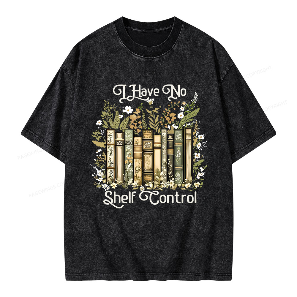 Pagewings I Have No Shelf Control Unisex Washed T-shirt