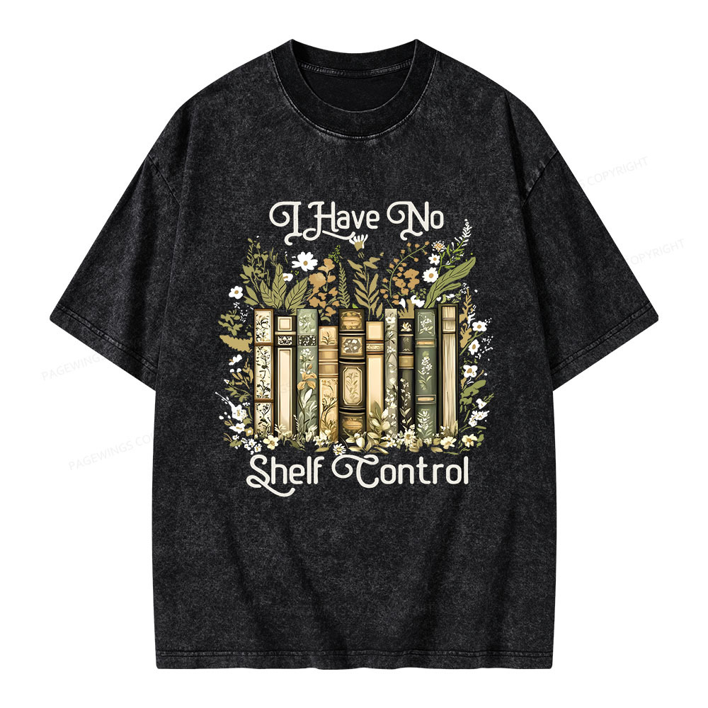 Pagewings I Have No Shelf Control Unisex Washed T-shirt