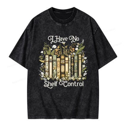 Pagewings I Have No Shelf Control Unisex Washed T-shirt