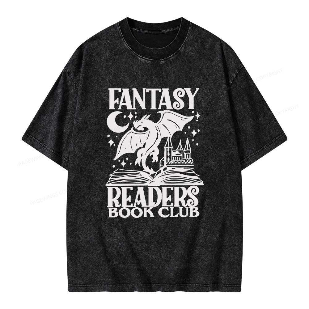 Pagewings Fantasy Readers Book Club Unisex Washed T-shirt