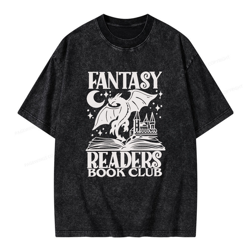 Pagewings Fantasy Readers Book Club Unisex Washed T-shirt