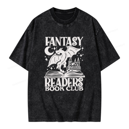Pagewings Fantasy Readers Book Club Unisex Washed T-shirt