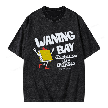 Pagewings Waning Bay Read-A-Thon Funny Story Unisex Washed T-shirt