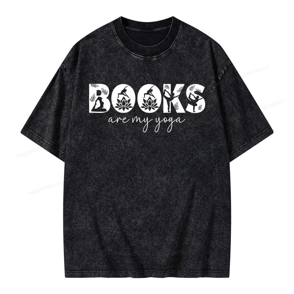Pagewings Books Are My Yoga Unisex Washed T-shirt