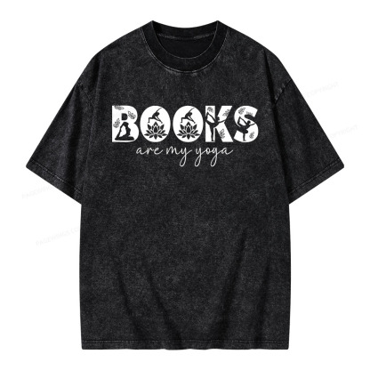 Pagewings Books Are My Yoga Unisex Washed T-shirt