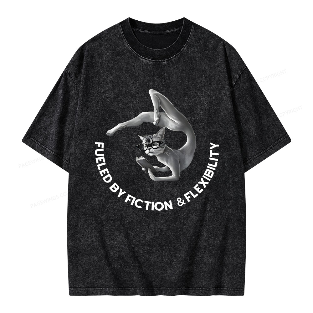 Pagewings Fueled By Fiction Flexibility Unisex Washed T-shirt