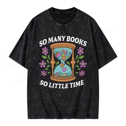 Pagewings So Many Books So Little Time Unisex Washed T-shirt