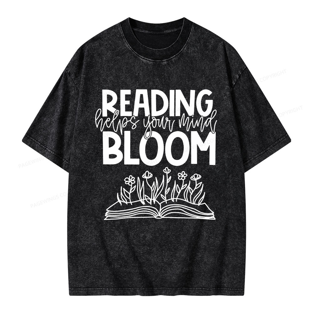 Pagewings Reading Helps Your Mind Bloom Unisex Washed T-shirt