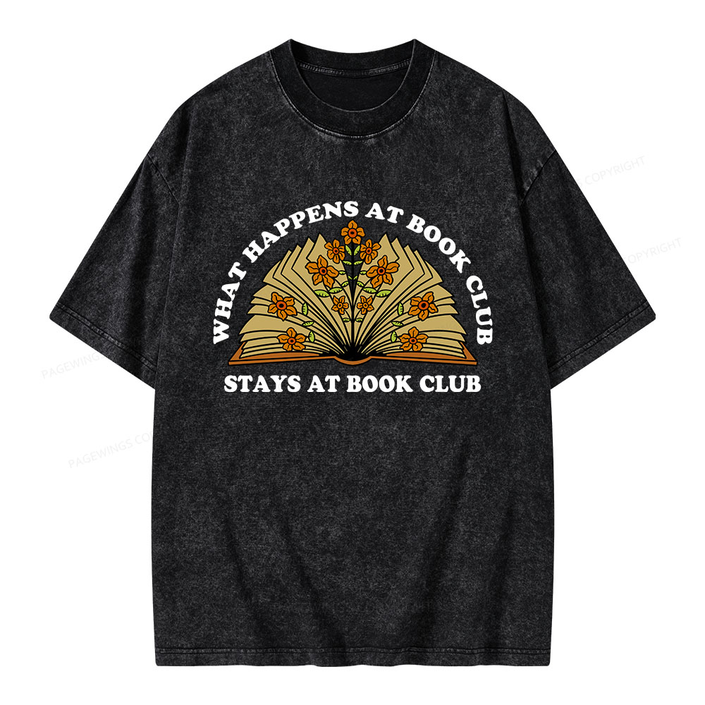 Pagewings Stays At Book Club Unisex Washed T-shirt