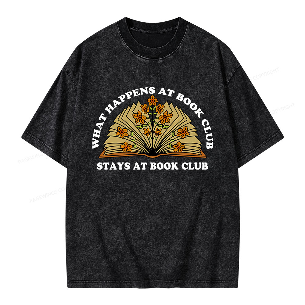 Pagewings Stays At Book Club Unisex Washed T-shirt