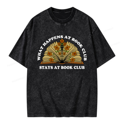 Pagewings Stays At Book Club Unisex Washed T-shirt