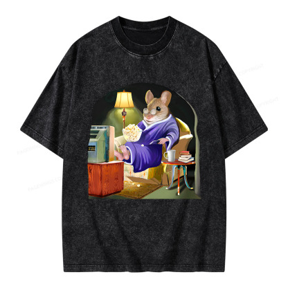 Pagewings Leisurely Mouse Unisex Washed T-shirt