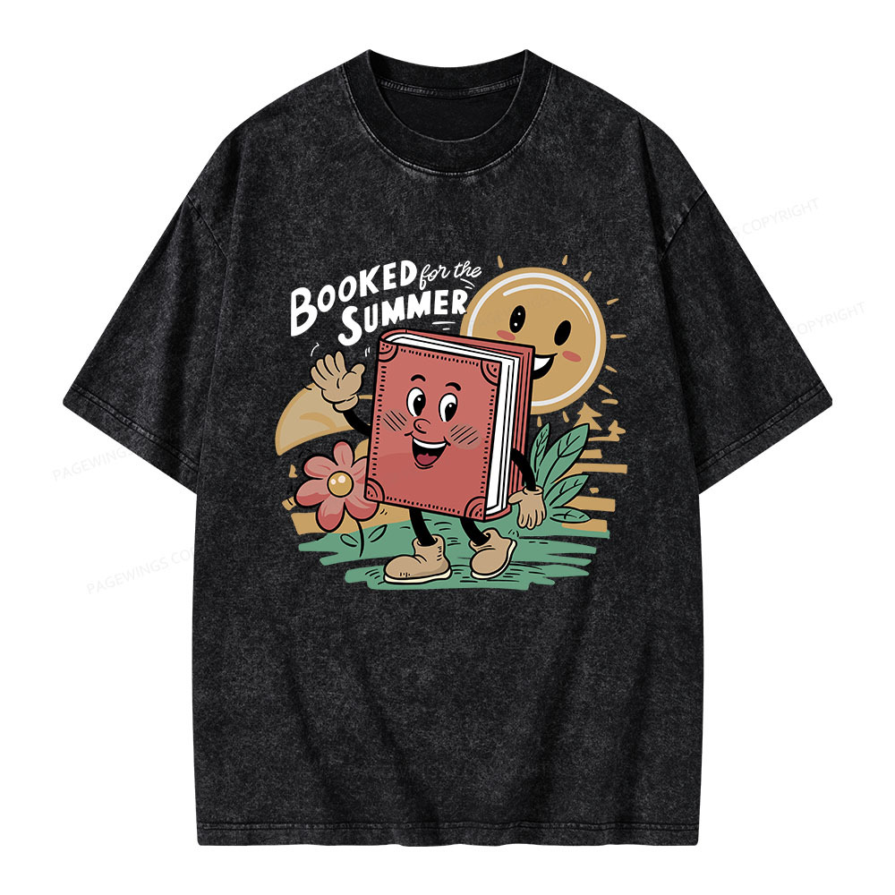 Pagewings Booked Summer  Unisex Washed T-shirt