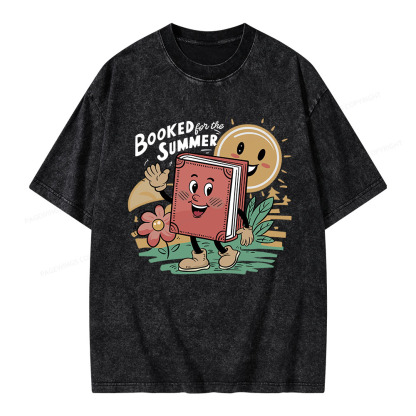 Pagewings Booked Summer  Unisex Washed T-shirt