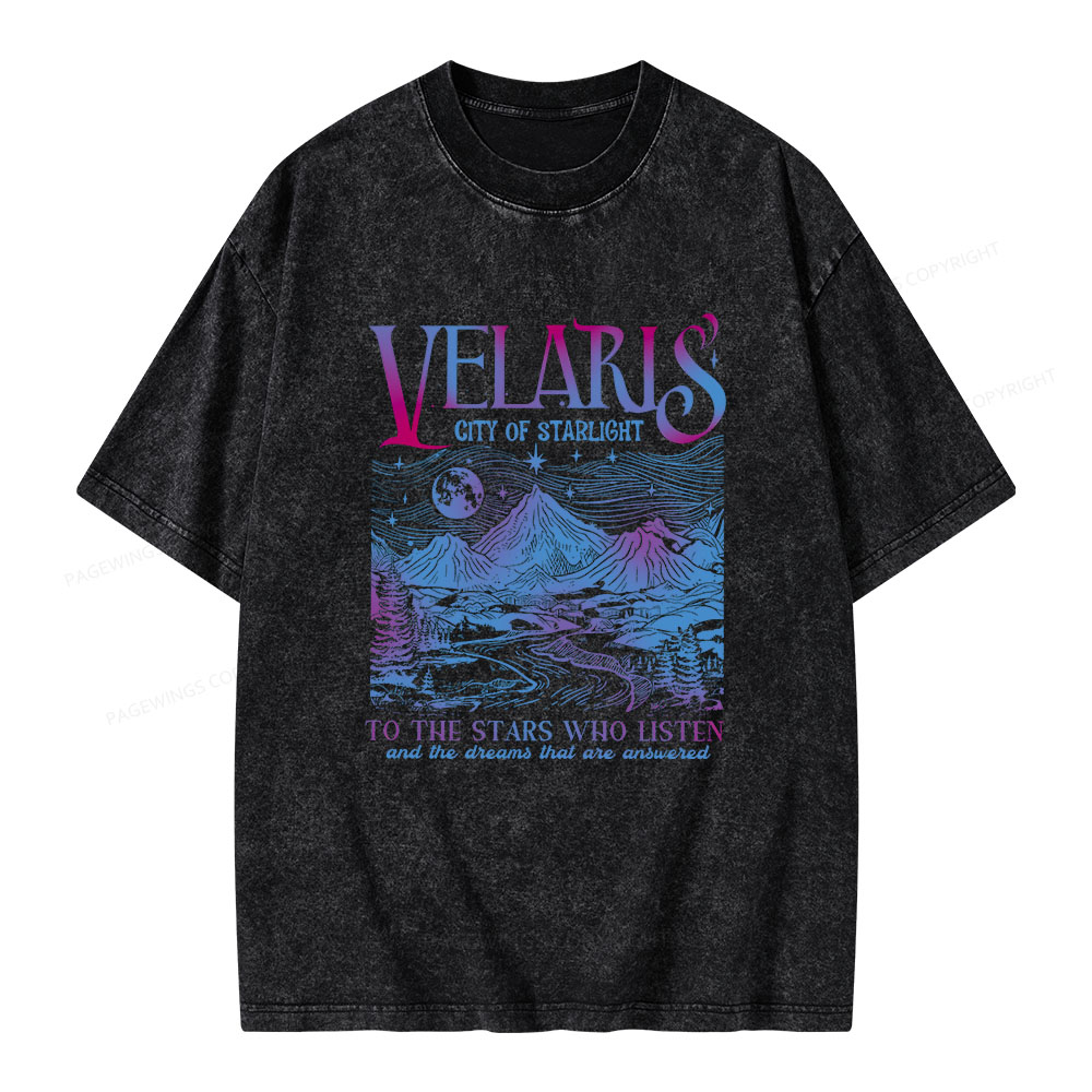Pagewings Velaris City Of Starlight Acotar Unisex Washed T-shirt