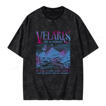 Pagewings Velaris City Of Starlight Acotar Unisex Washed T-shirt