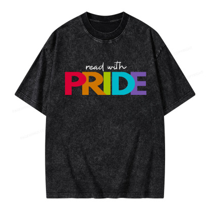 Pagewings Read With Pride Unisex Washed T-shirt
