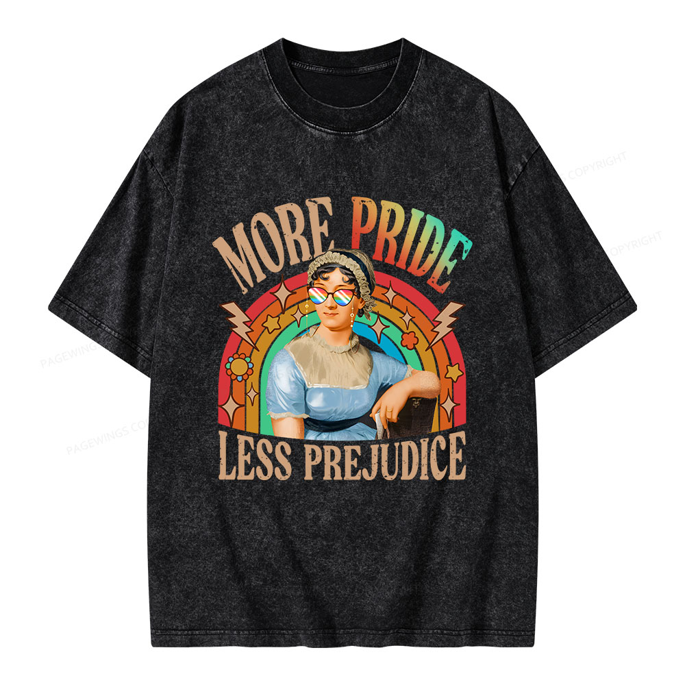 Pagewings More Pride Less Prejudice Unisex Washed T-shirt