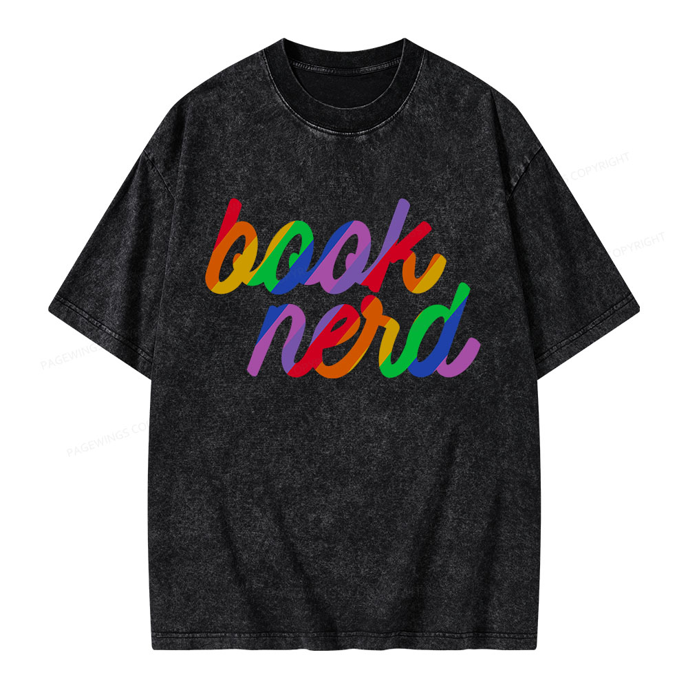 Pagewings  Book Nerd Pride Unisex Washed T-shirt