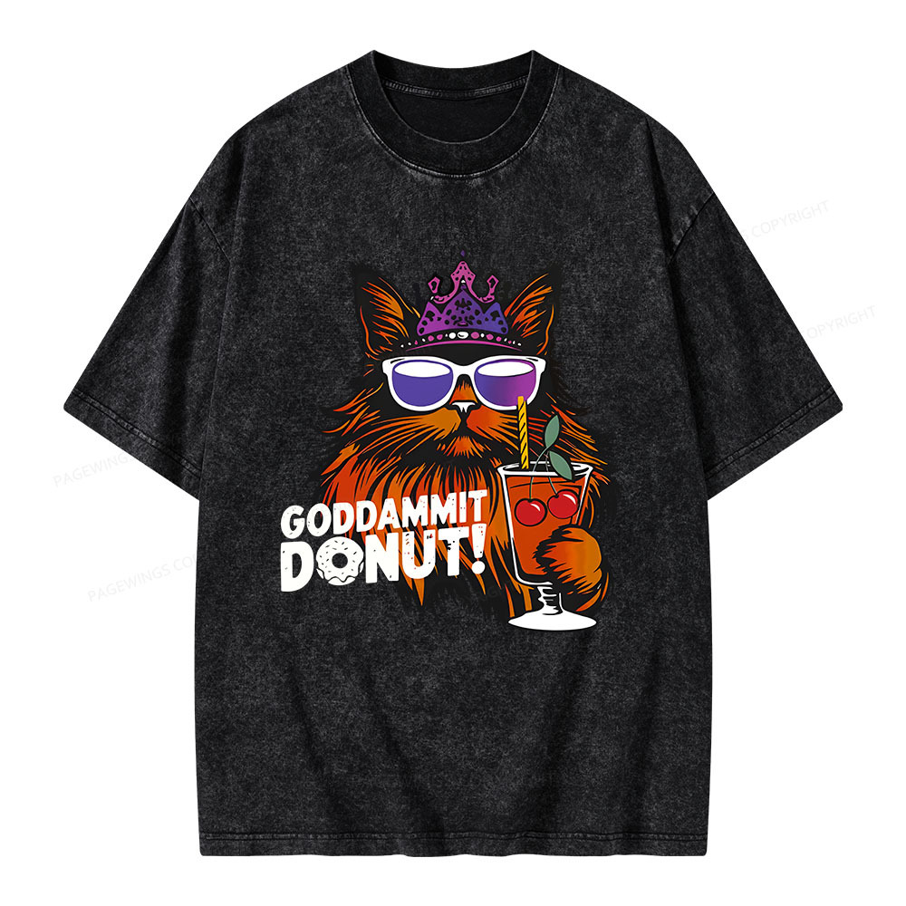 Pagewings Goddammit Donut Unisex Washed T-shirt