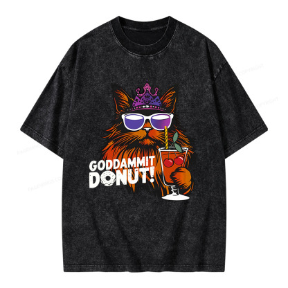Pagewings Goddammit Donut Unisex Washed T-shirt