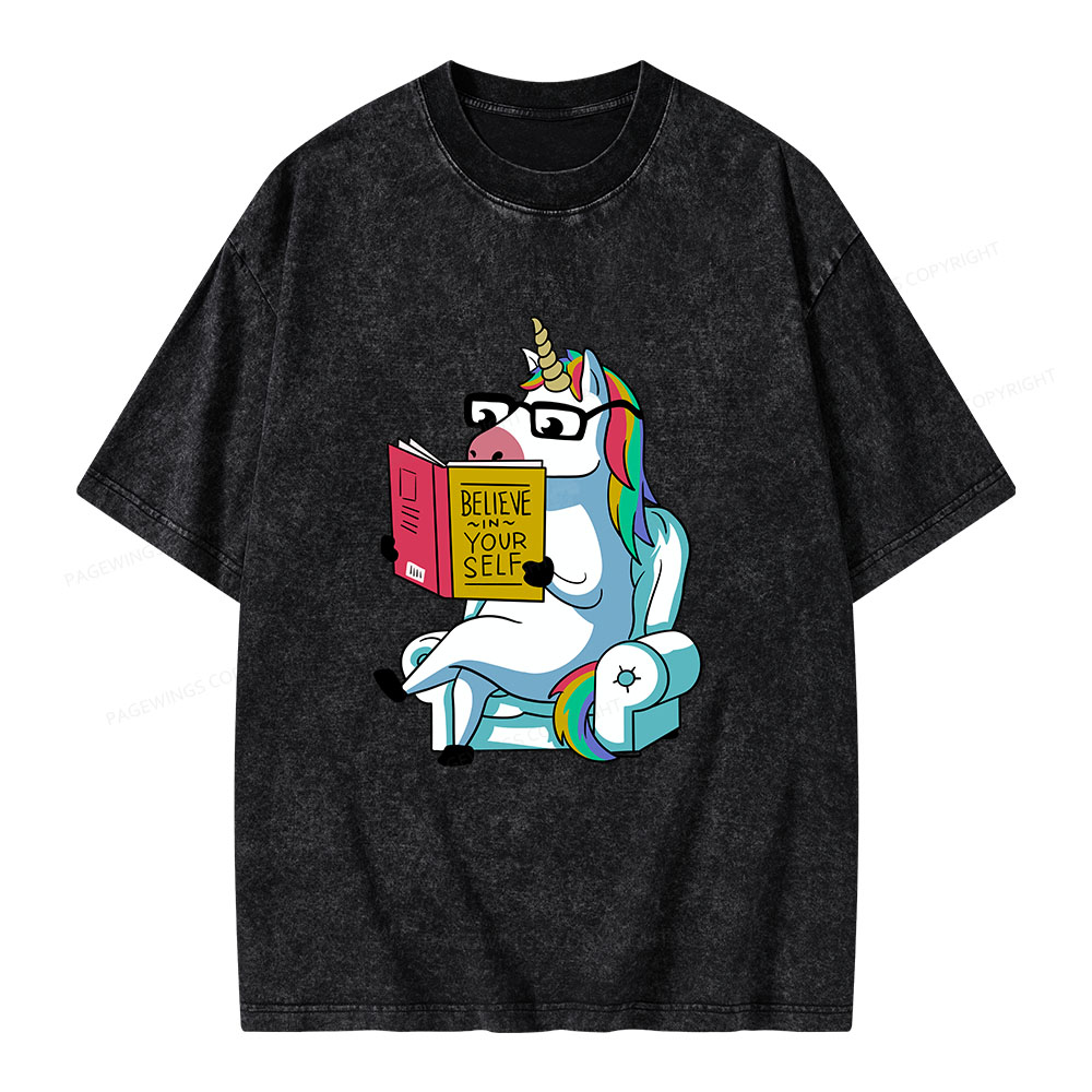 Pagewings Believe In Yourself Unisex Washed T-shirt