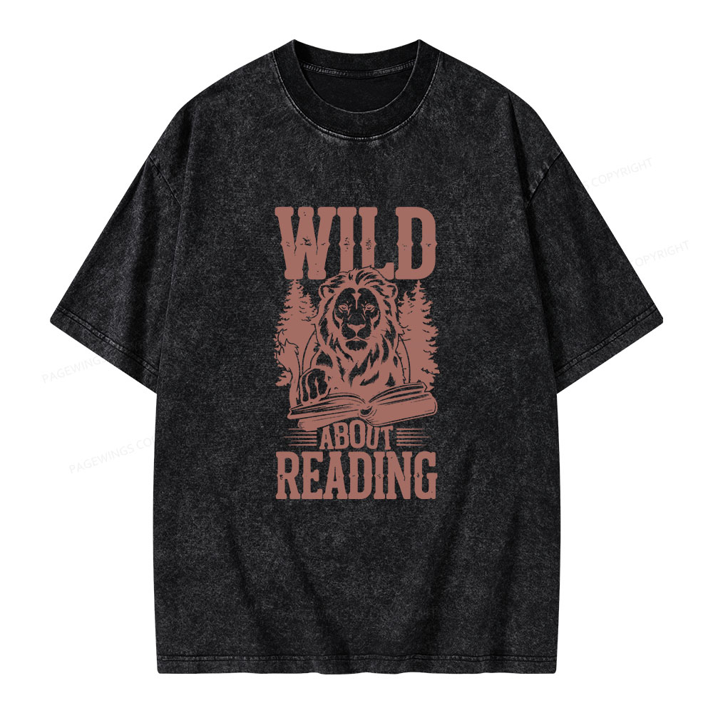 Pagewings Wild About Reading Unisex Washed T-shirt