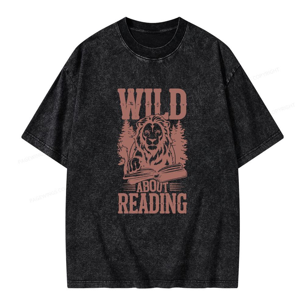 Pagewings Wild About Reading Unisex Washed T-shirt