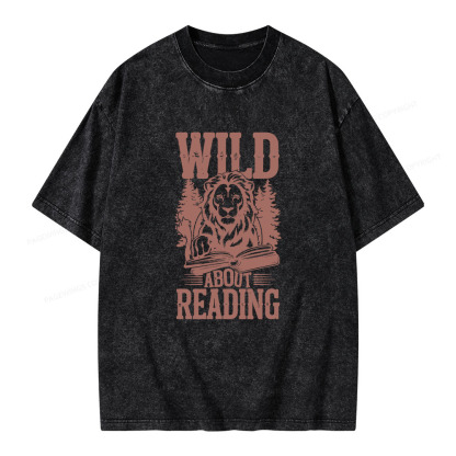 Pagewings Wild About Reading Unisex Washed T-shirt