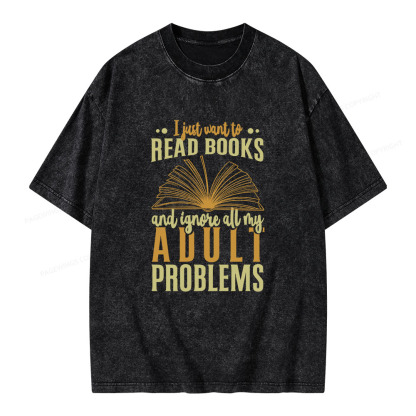 Pagewings I Just Want To Read Books Unisex Washed T-shirt